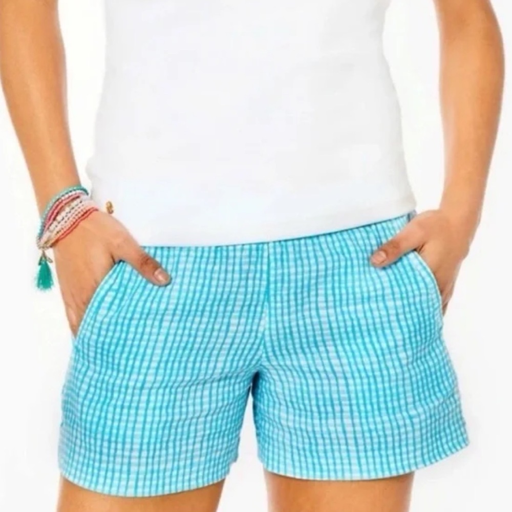 A16 Lilly Pulitzer lilo linen short‎ Seabreeze blue along the same line Aqua
